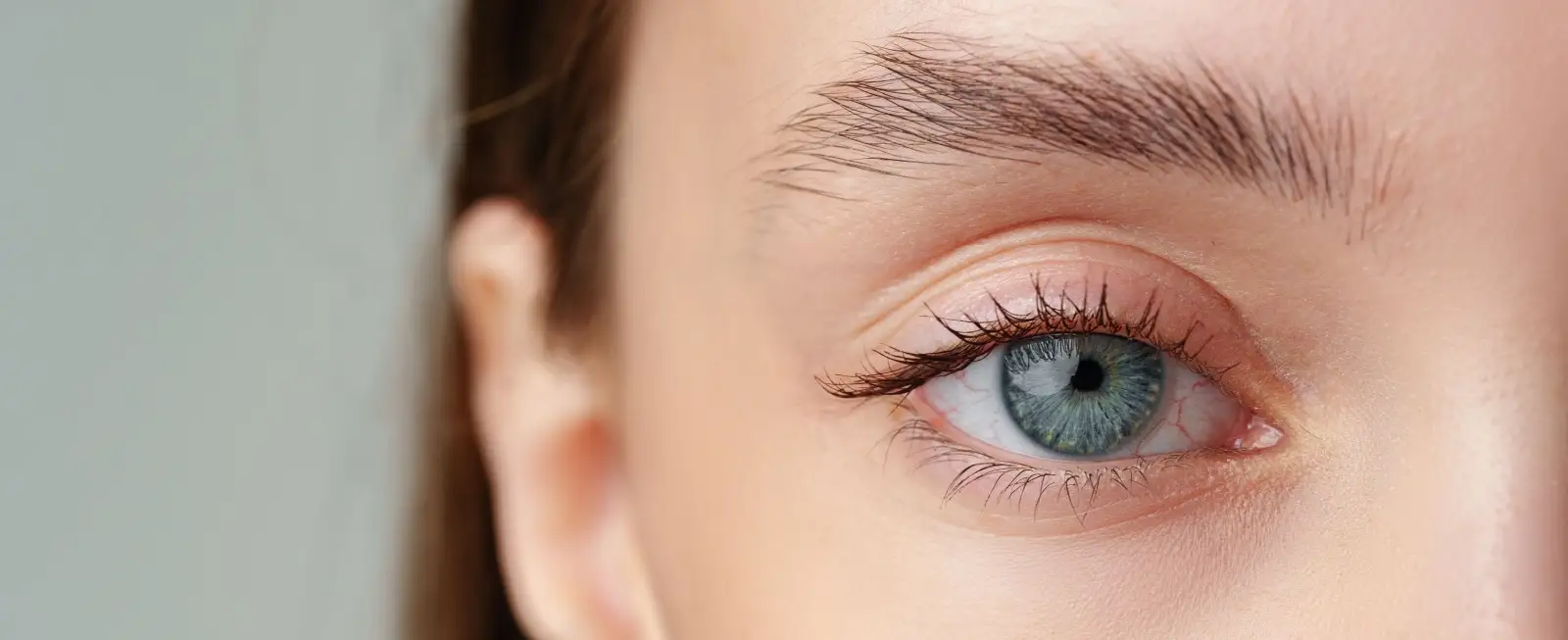woman's blue eye close up