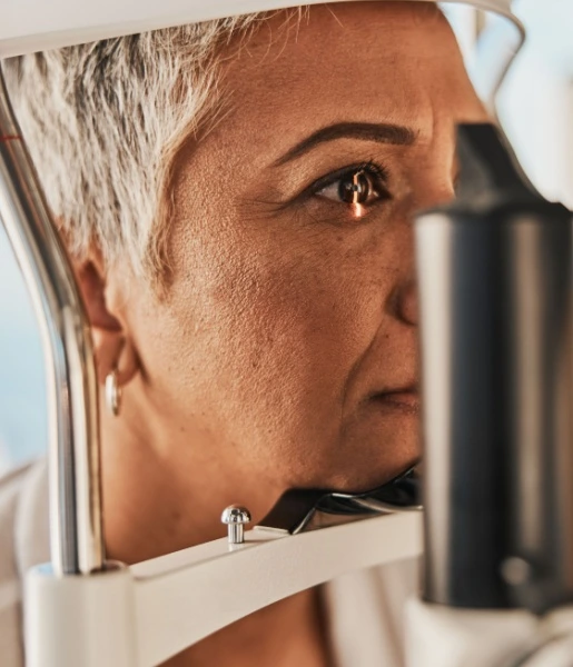 senior woman during eye exam