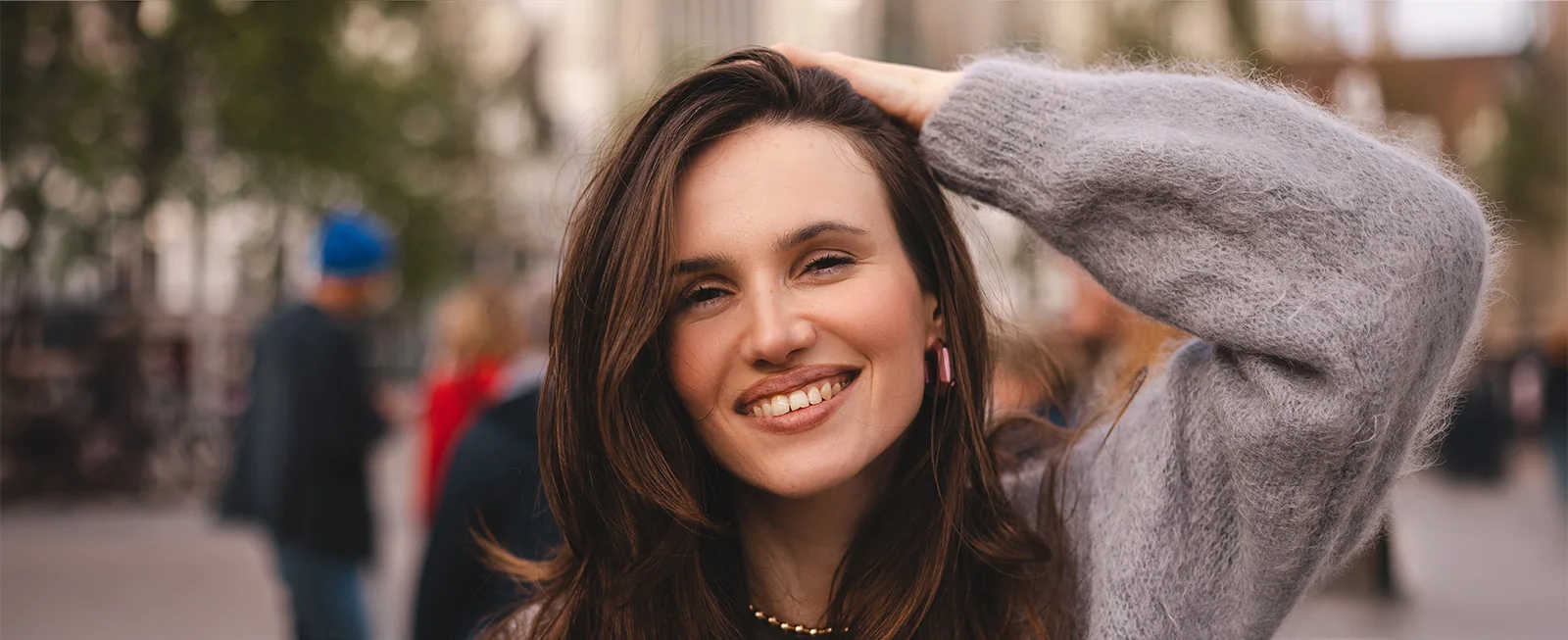 Confident middle-aged woman with beautiful eyes